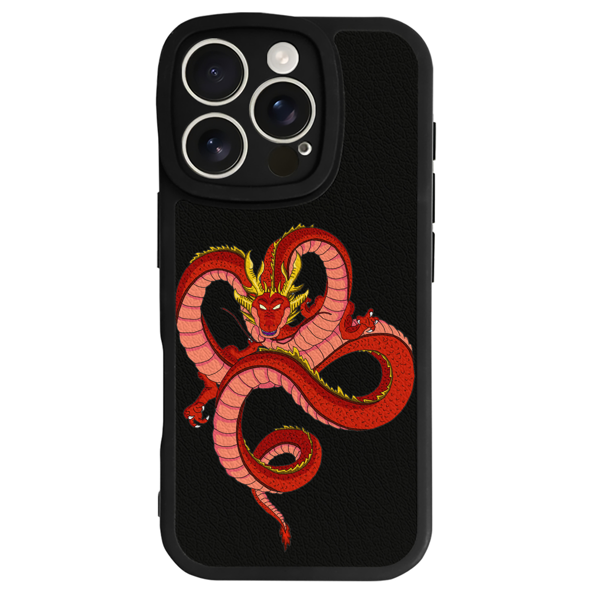 （画像用） ドラゴンボール 神龍 シェンロン DRAGON BALL Shenron 【iPhone 16シリーズ対応】シリコンスマホケース（レザー調） 材質：シリコン